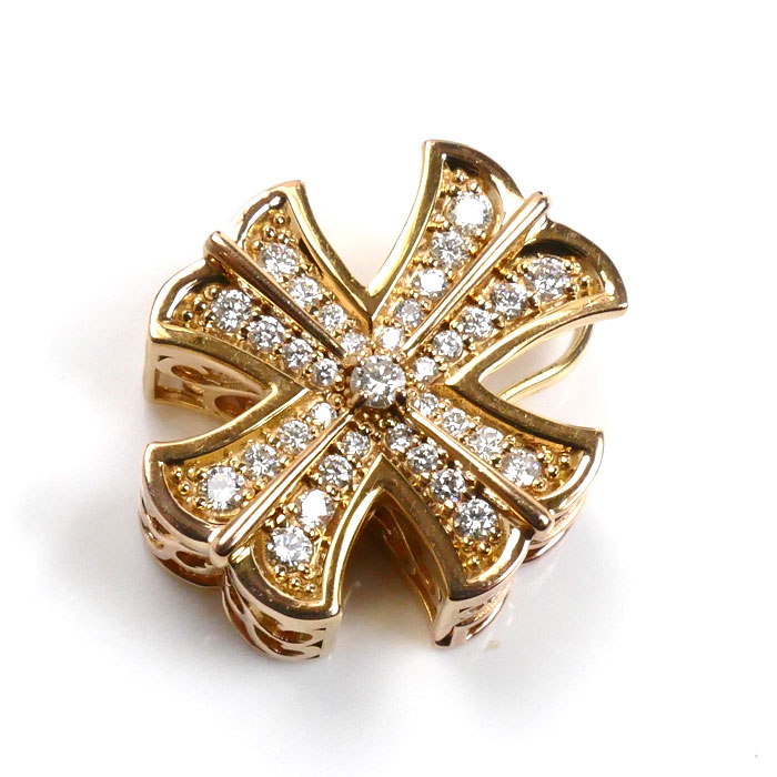 ゆきざき K18PG ピンクゴールド ダブルトップ ダイヤ  ペンダントトップ W50119.12.22.5 ダイヤモンド0.50ct 7.0g ユニセックス【中古】
