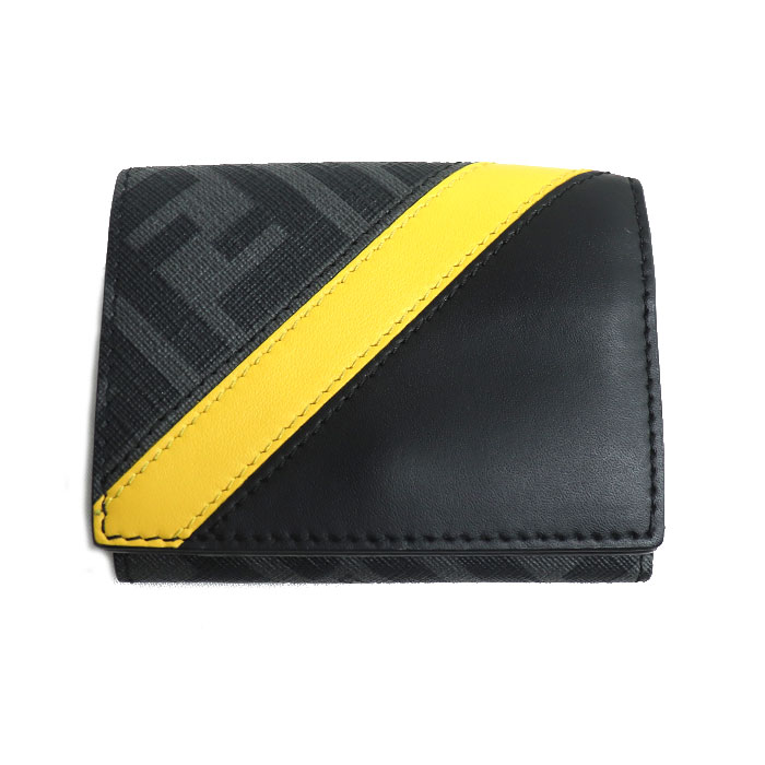 FENDI フェンディ コンパクトウォレット 三つ折り財布 ブラック 7M0280 ユニセックス【中古】【美品】