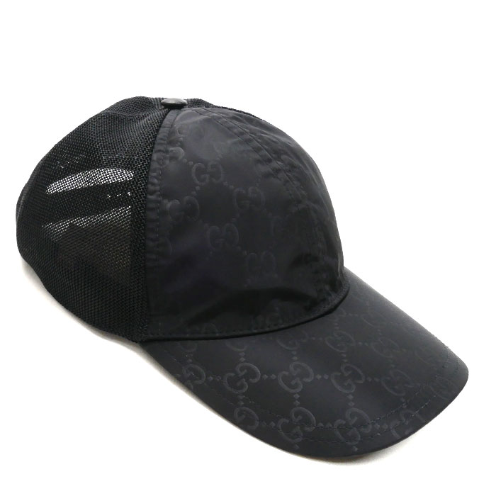 GUCCI グッチ GGスプリーム キャップ ブラック 510950 4HD47 L レディース【中古】【美品】
