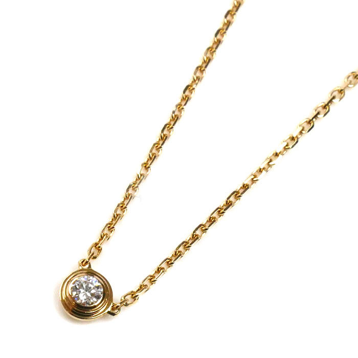 CARTIER カルティエ K18PG ピンクゴールド ダムール ダイヤ XS ネックレス B7224516 ダイヤモンド 2.1g 41cm レディース【中古】