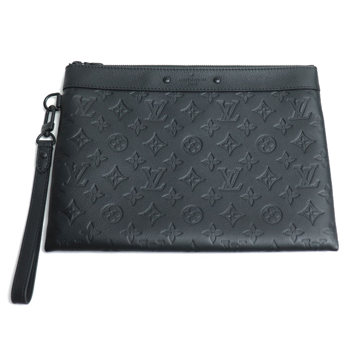 LOUIS VUITTON ルイ・ヴィトン ポシェット トゥ ゴー クラッチバッグ モノグラムシャドウ ブラック M81570 メンズ【中古】