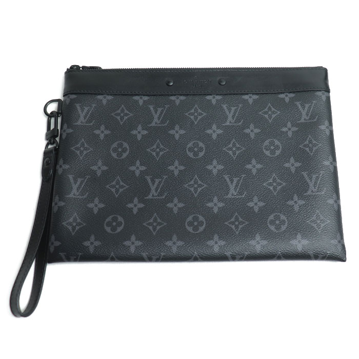 LOUIS VUITTON ルイ・ヴィトン ポシェット トゥ ゴー クラッチバッグ モノグラム エクリプス ブラック M81569 メンズ【中古】