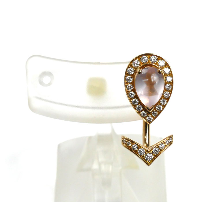 Chaumet ショーメ K18PG ピンクゴールド ジョゼフィーヌ エグレット ピンククォーツ ダイヤ ピアス シングルピアス 3.1g レディース【中古】【美品】