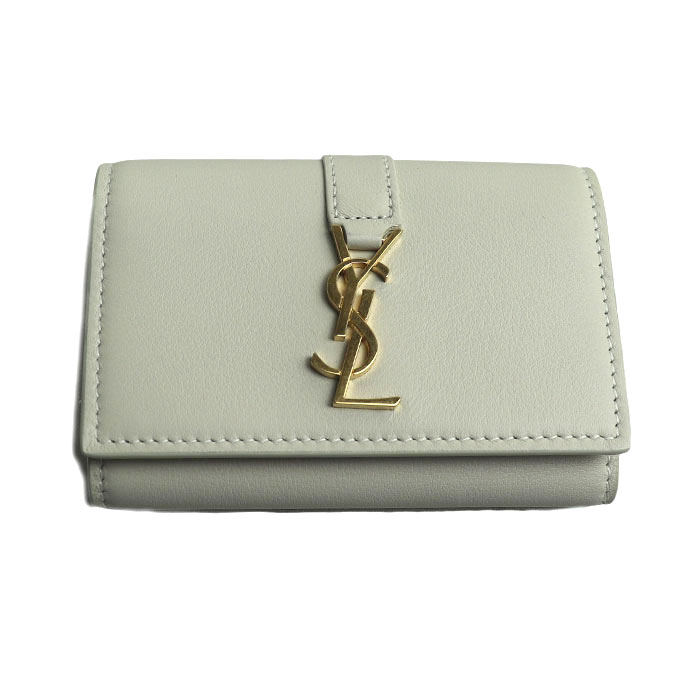 SAINT LAURENT PARIS サンローランパリ キーケース YSLライン アイボリー CFP613334 レディース【中古】【美品】