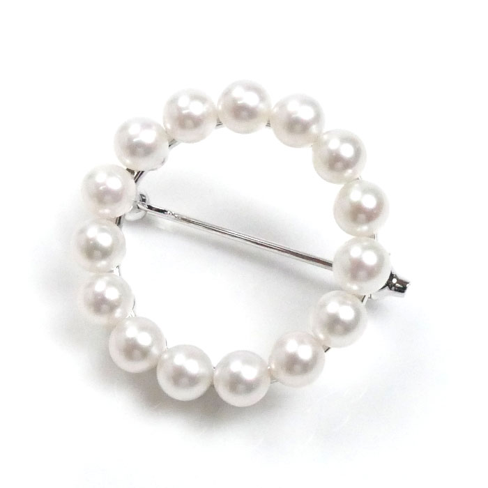 MIKIMOTO ミキモト シルバー パール ブローチ パール約4.5mm 4.3g レディース【中古】【美品】