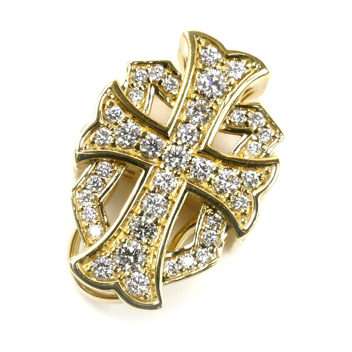 ゆきざき K18YG イエローゴールド ダブルトップ ダイヤ ペンダントトップ W50120.12.6.5 ダイヤモンド0.52ct 5.9g ユニセックス【中古】