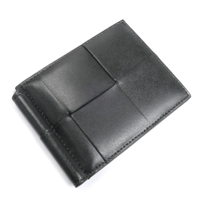 BOTTEGAVENETA ボッテガヴェネタ カセット マネークリップウォレット 二つ折り財布 ダークグレー×オレンジ 749453 レディース【中古】【美品】