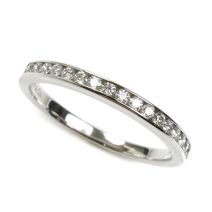 TIFFANY&Co. ティファニー Pt950プラチナ ハーフサークル チャネルセッティング リング・指輪 ダイヤモンド 12.5号 3.2g レディース【中古】
