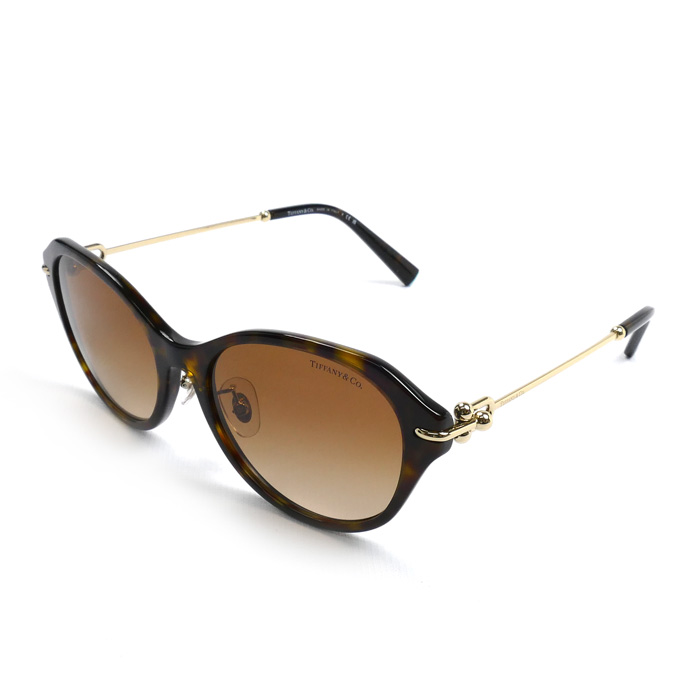 TIFFANY&Co. ティファニー ハードウェアリンク サングラス ハバナ/ゴールド TF4210-D 8015/3B 54□17 140 2N レディース【中古】