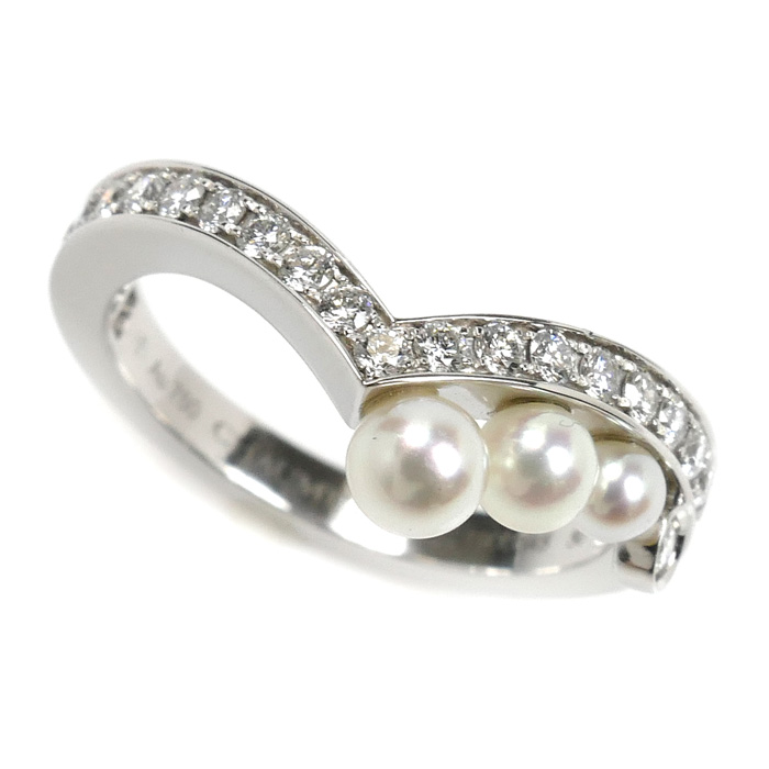 Chaumet ショーメ K18WG ホワイトゴールド ジョゼフィーヌ エグレット ダイヤ パール リング・指輪 083290 ダイヤモンド パール 10号 50 3.9g レディース【中古】【美品】