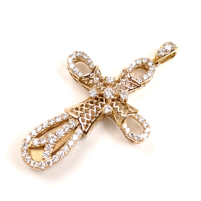ゆきざき K18PG ピンクゴールド ヨビコ ダイヤ ペンダントトップ W31289PG ダイヤモンド1.00ct 9.2g ユニセックス【中古】【美品】