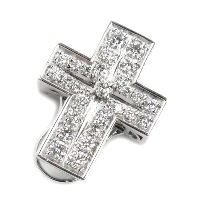 ゆきざき K18WG ホワイトゴールド ダブルトップ ダイヤ ペンダントトップ W50117.12.9.5 ダイヤモンド0.61ct 4.1g ユニセックス【中古】【美品】