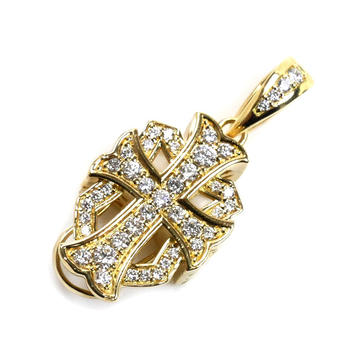 ゆきざき K18YG イエローゴールド ダブルトップ ダイヤ  ペンダントトップ W50120 ダイヤモンド0.52ct/0.05ct 7.3g オーダー品 ユニセックス【中古】【美品】
