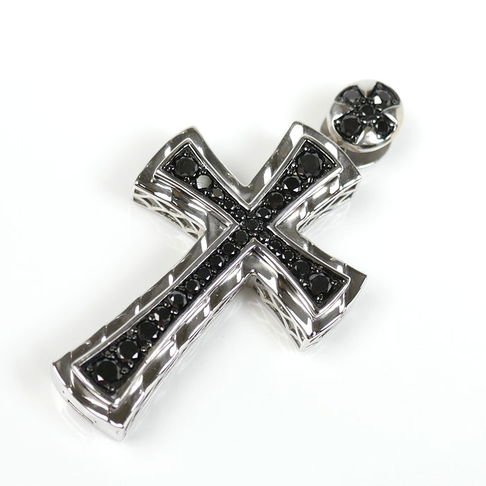 ゆきざき K18WG ホワイトゴールド ヨビコ ダイヤ  ペンダントトップ W50109.12.9.67 ブラックダイヤモンド0.75ct 10.8g レディース【中古】