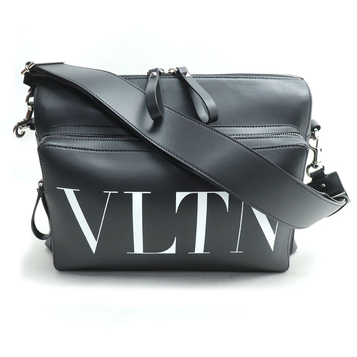 Valentino Garavani ヴァレンティノ・ガラヴァーニ VLTN ショルダーバッグ ブラック B0722WJW メンズ【中古】【美品】