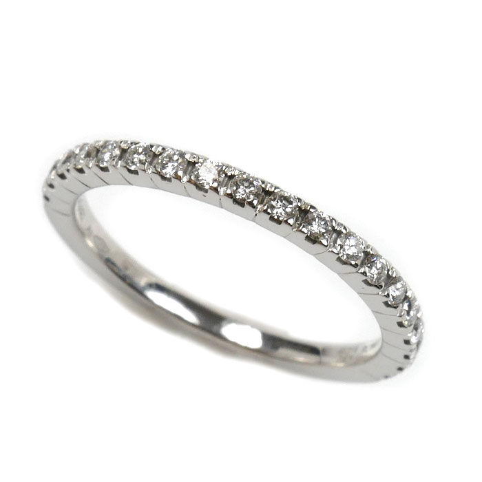 BVLGARI ブルガリ K18WG ホワイトゴールド ハーフエタニティ ダイヤ ローマ アモール リング・指輪 351547 6号 1.6g レディース【中古】【美品】