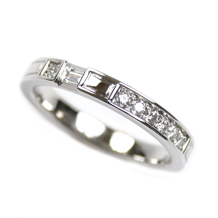 HARRY WINSTON ハリーウィンストン Pt950プラチナ トラフィック アクセント バンド リング リング・指輪 WBDPACRFTRF ダイヤモンド 15号 6.4g レディース【中古】【美品】