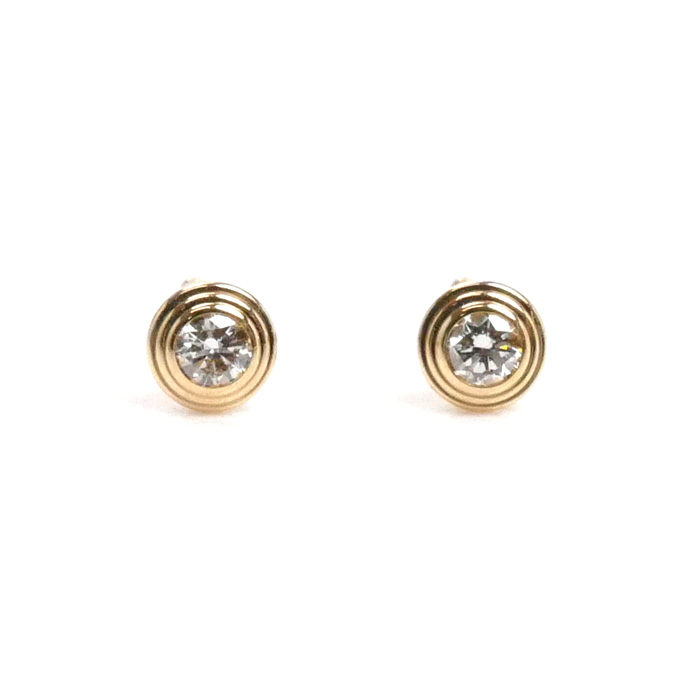 CARTIER カルティエ K18PG ピンクゴールド ダムール XS ダイヤ ピアス B8301214 ダイヤモンド 1.1g レディース【中古】【美品】