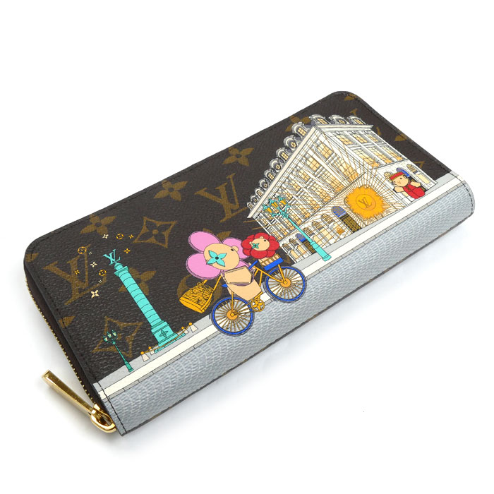 LOUIS VUITTON ルイ・ヴィトン ヴィヴィエンヌ ジッピーウォレット 長財布 ラウンドファスナー モノグラム ブラウン×ピンク M81544 IC レディース【中古】