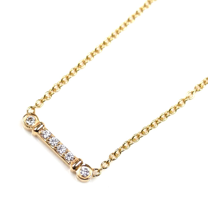 TIFFANY&Co. ティファニー K18YG イエローゴールド フルールドリス ステム ダイヤ ネックレス 1.8g 40cm レディース【中古】
