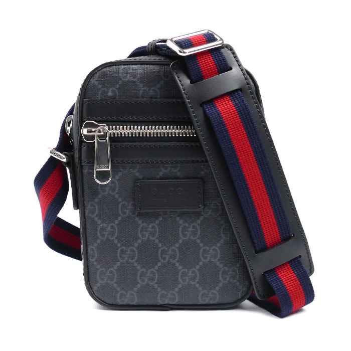 GUCCI グッチ GGスプリーム メッセンジャー ショルダーバッグ ブラック 682357 メンズ【中古】【美品】