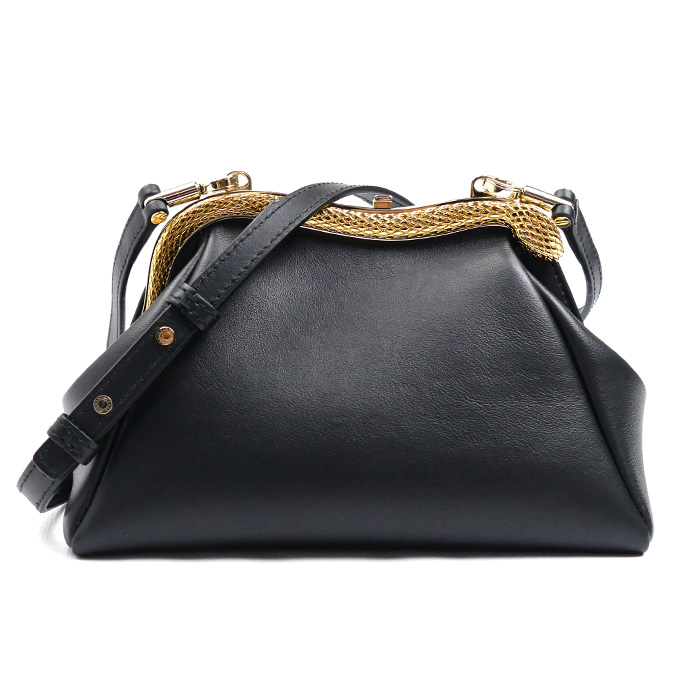 BVLGARI ブルガリ セルペンティーヌ ポーチ ショルダーバッグ ブラック 292201 レディース【中古】【美品】