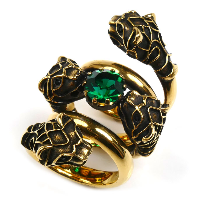 GUCCI グッチ GP タイガーヘッド ダブルラップ リング・指輪 401983 14号 33.7g メンズ レディース ユニセックス【中古】