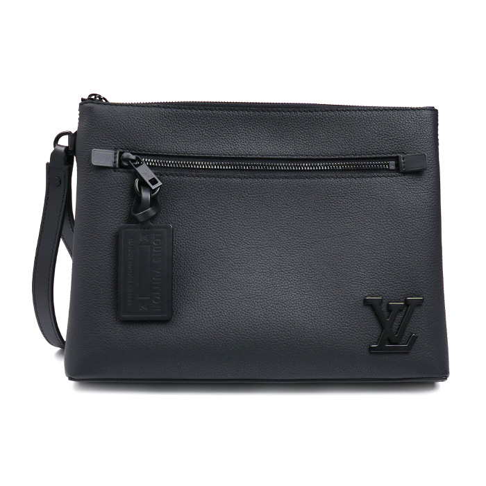 LOUIS VUITTON ルイ・ヴィトン テイクオフ ポーチ LVアエログラム ブラック M69837 ユニセックス【中古】【美品】