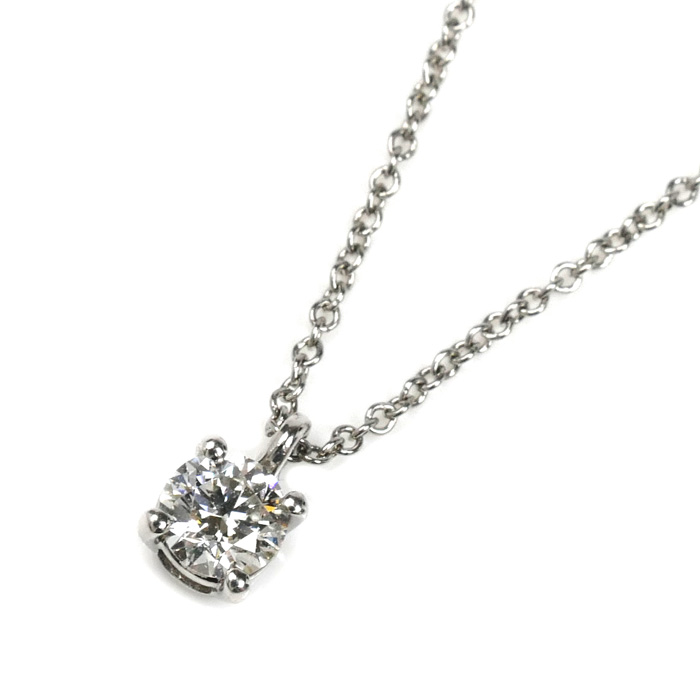 TIFFANY&Co. ティファニー Pt950プラチナ ソリティア ダイヤ ネックレス ダイヤモンド0.30ct 2.6g 40cm レディース【中古】