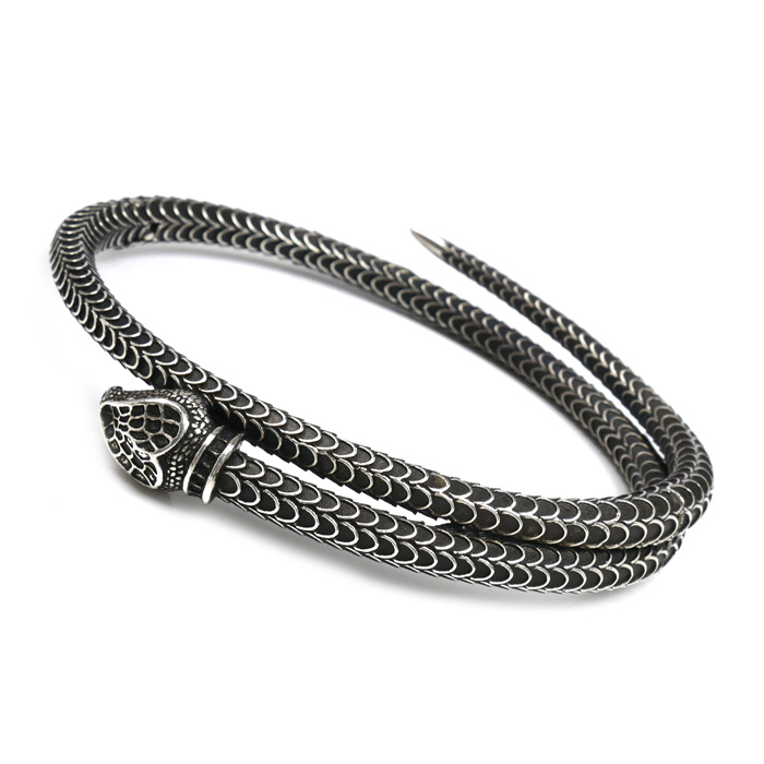 GUCCI グッチ シルバー925 スネーク バングル バングル 19 47.7g メンズ【中古】