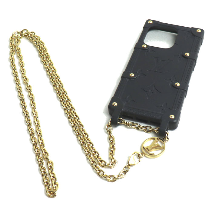 LOUIS VUITTON ルイ・ヴィトン リ トランク IPHONE 14 PRO iPhoneケース ブラック M81997 レディース【中古】