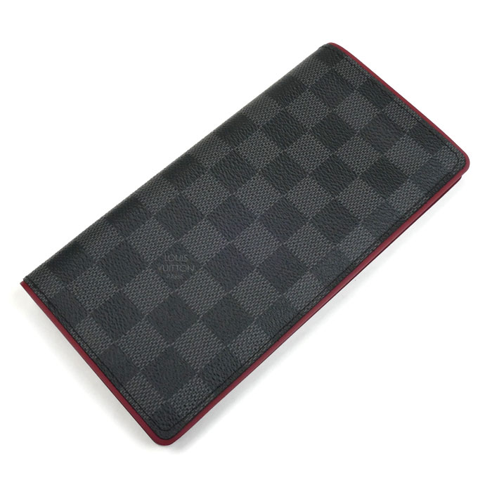 LOUIS VUITTON ルイ・ヴィトン ポルトフォイユブラザ ロングウォレット 長財布 ダミエグラフィット グレー レッド N63254  メンズ【中古】
