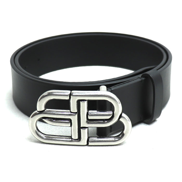 BALENCIAGA バレンシアガ BB ベルト ブラック 570370 85 メンズ【中古】【美品】
