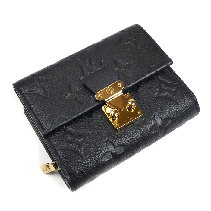 LOUIS VUITTON ルイ・ヴィトン ポルトフォイユ メティス コンパクトウォレット 三つ折り財布 モノグラムアンプラント ノワール M80880 レディース【中古】【美品】