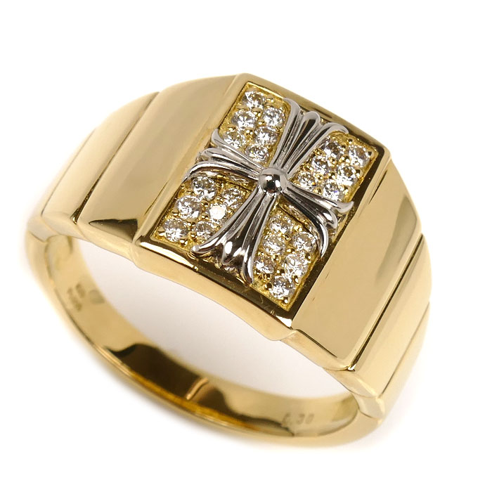 K18YG/Pt900 ダイヤ リング・指輪 ダイヤモンド0.30ct 22号 9.6g メンズ【中古】