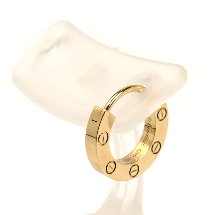 CARTIER カルティエ K18YG イエローゴールド ラブ シングル ピアス B8301423 1.6g レディース【中古】【美品】