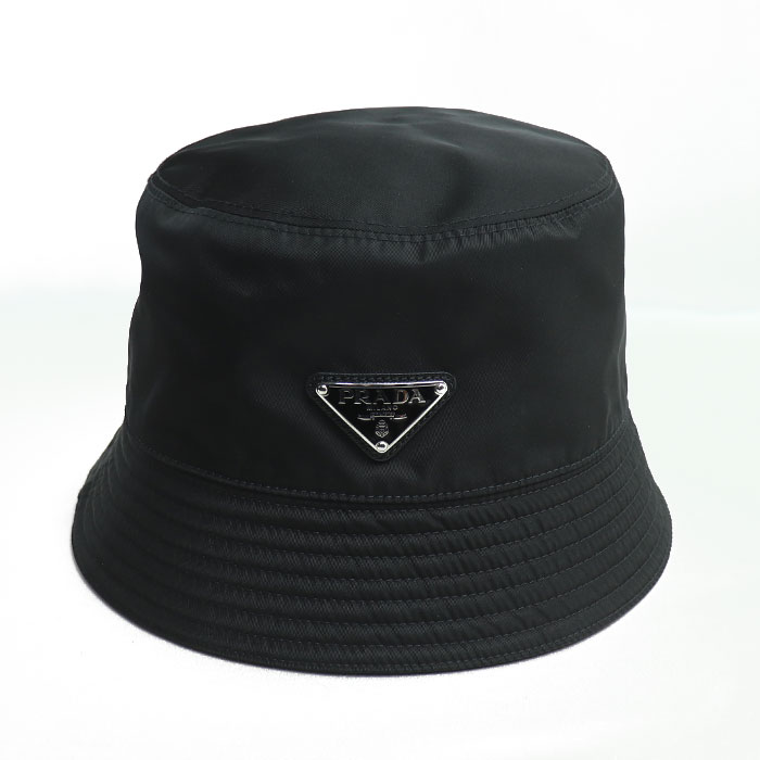 PRADA プラダ Re Nylon リ ナイロン ハット ブラック 2HC137 2DMI F0002 XL ユニセックス【中古】【美品】