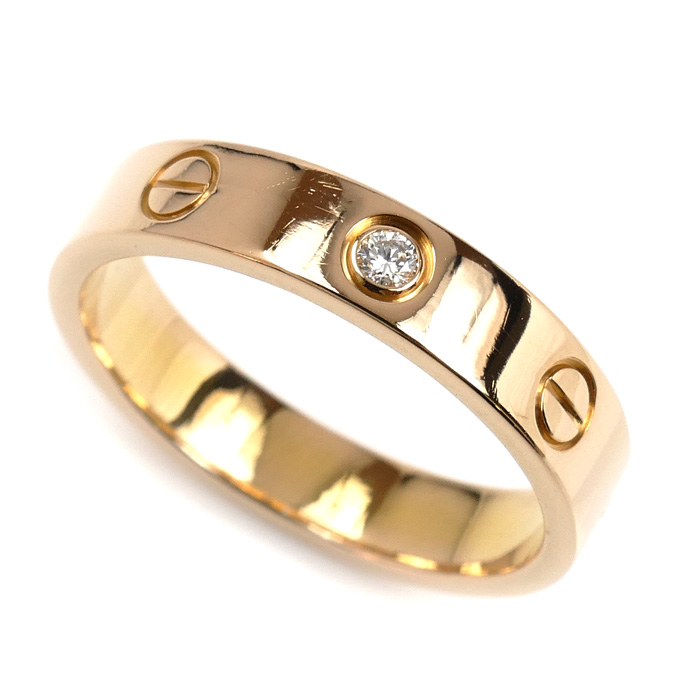 CARTIER カルティエ K18PG ピンクゴールド ミニラブ 1P ダイヤ リング・指輪 B4050753 ダイヤモンド 12.5号 53 4.6g レディース【中古】