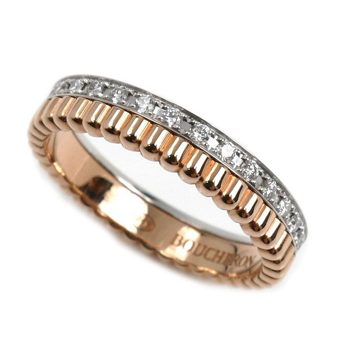 Boucheron ブシュロン K18PG/WG キャトル ラディアント ハーフ フルパヴェ リング・指輪 JAL00248 ダイヤモンド 6号 46 3.0g レディース【中古】【美品】