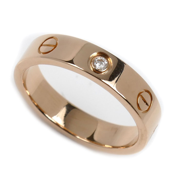 CARTIER カルティエ K18PG ピンクゴールド ミニラブ 1P ダイヤ リング・指輪 B4050751 ダイヤモンド 11号 51 4.5g レディース【中古】【美品】