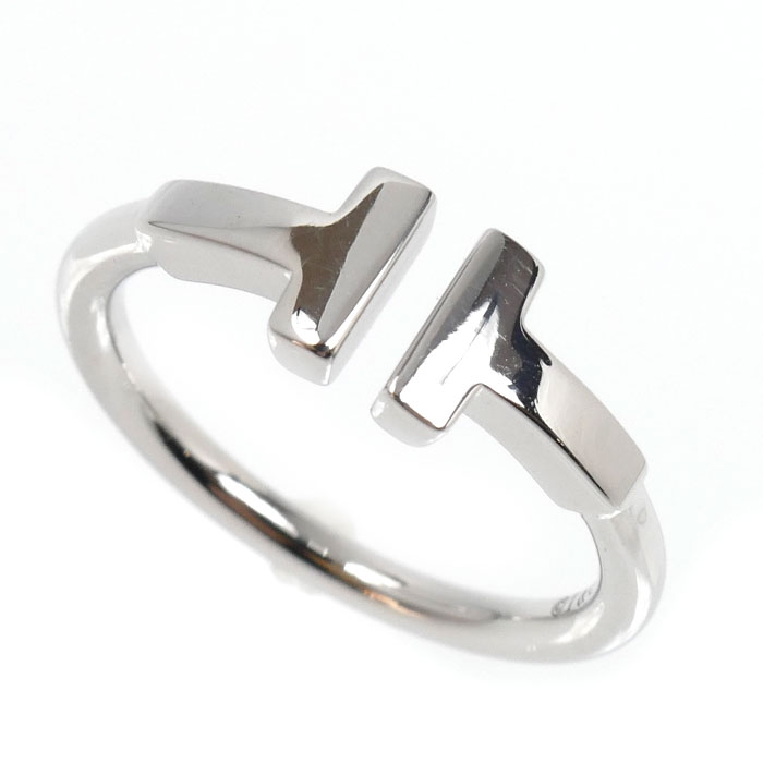 TIFFANY&Co. ティファニー K18WG ホワイトゴールド Tワイヤー リング・指輪 6.5号 3.1g レディース【中古】