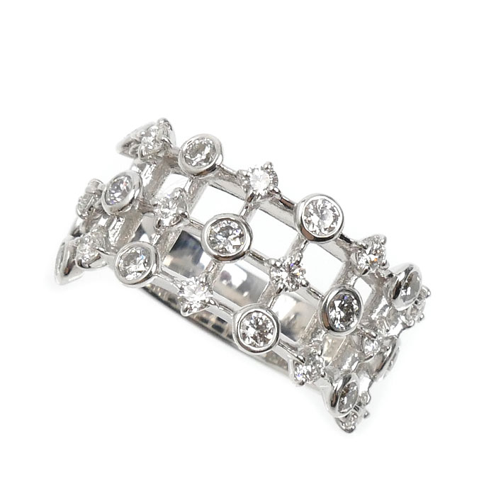 MIKIMOTO ミキモト K18WG ホワイトゴールド リング・指輪 ダイヤモンド0.65ct 5号 5.0g レディース【中古】【美品】