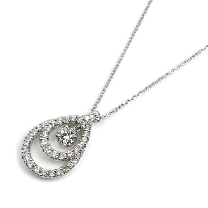 Vendome Aoyama ヴァンドーム青山 Pt950/850 ネックレス ダイヤモンド0.27ct/0.166ct 4.9g ～50cm フリーチェーン レディース【中古】【美品】