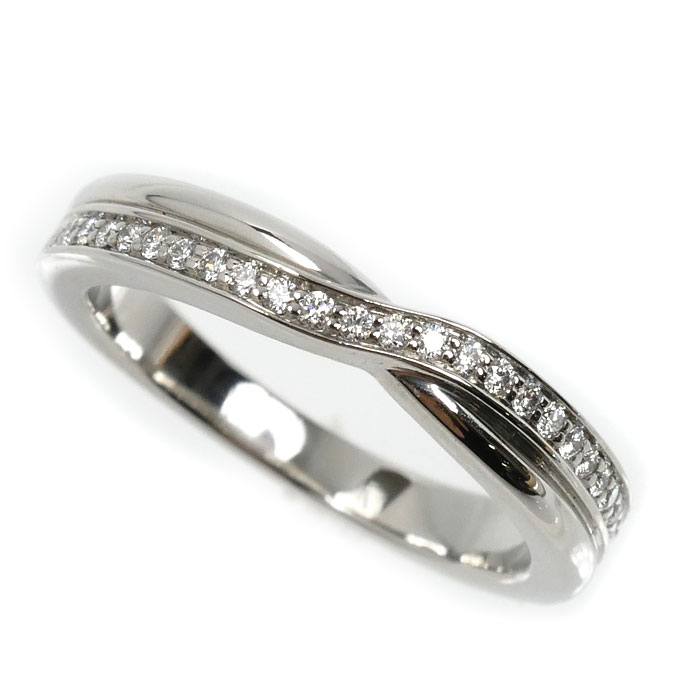 HARRY WINSTON ハリーウィンストン Pt950プラチナ ワンロウ パヴェ バンド ダイヤ リング・指輪 WBDPRD1RTST ダイヤモンド 7.5号 5.3g レディース【中古】【美品】