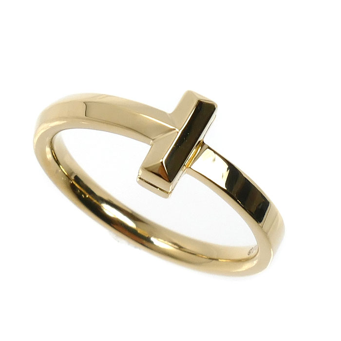 TIFFANY&Co. ティファニー K18YG イエローゴールド Tワン ナロー リング・指輪 67796950 13号 4.3g レディース【中古】【美品】