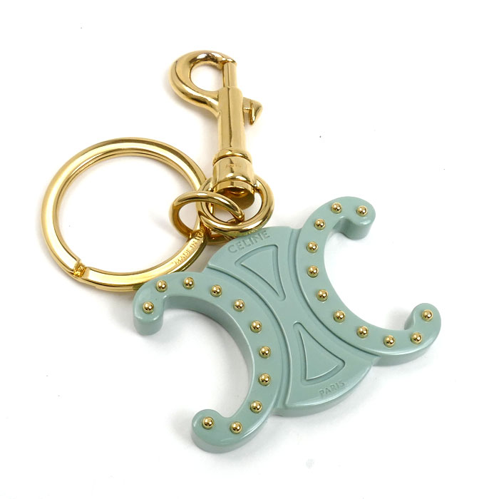 CELINE セリーヌ アセテート メタル トリオンフ キーリング チャーム 49J607GGP.31LY レディース【中古】【美品】