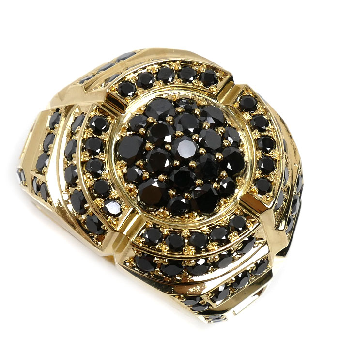 CORE JEWELS ADRASTEA コアジュエルス アドラステア K18YG イエローゴールド ブラックダイヤ リング・指輪 ブラックダイヤモンド3.5ct 20.5号 37.2g メンズ【中古】【美品】