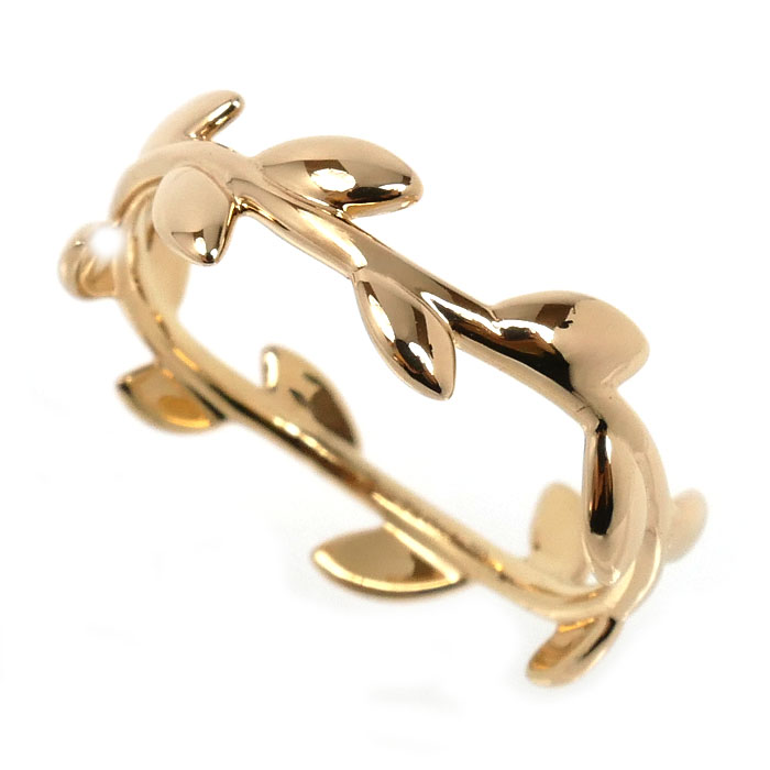 TIFFANY&Co. ティファニー K18PG ピンクゴールド オリーブリーフ ナロー リング・指輪 60146088 14号 2.5g レディース【中古】【美品】