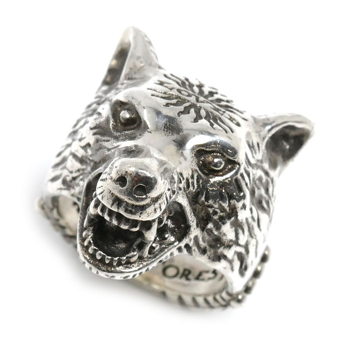GUCCI グッチ シルバー925 アンガーフォレスト ウルフヘッド リング・指輪 16号 18.1g メンズ【中古】