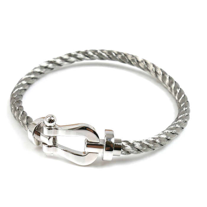 FRED フレッド K18WG/SS フォース10 ラージ ブレスレット 0B0005-6B0109 18.7g 17cm レディース【中古】【美品】